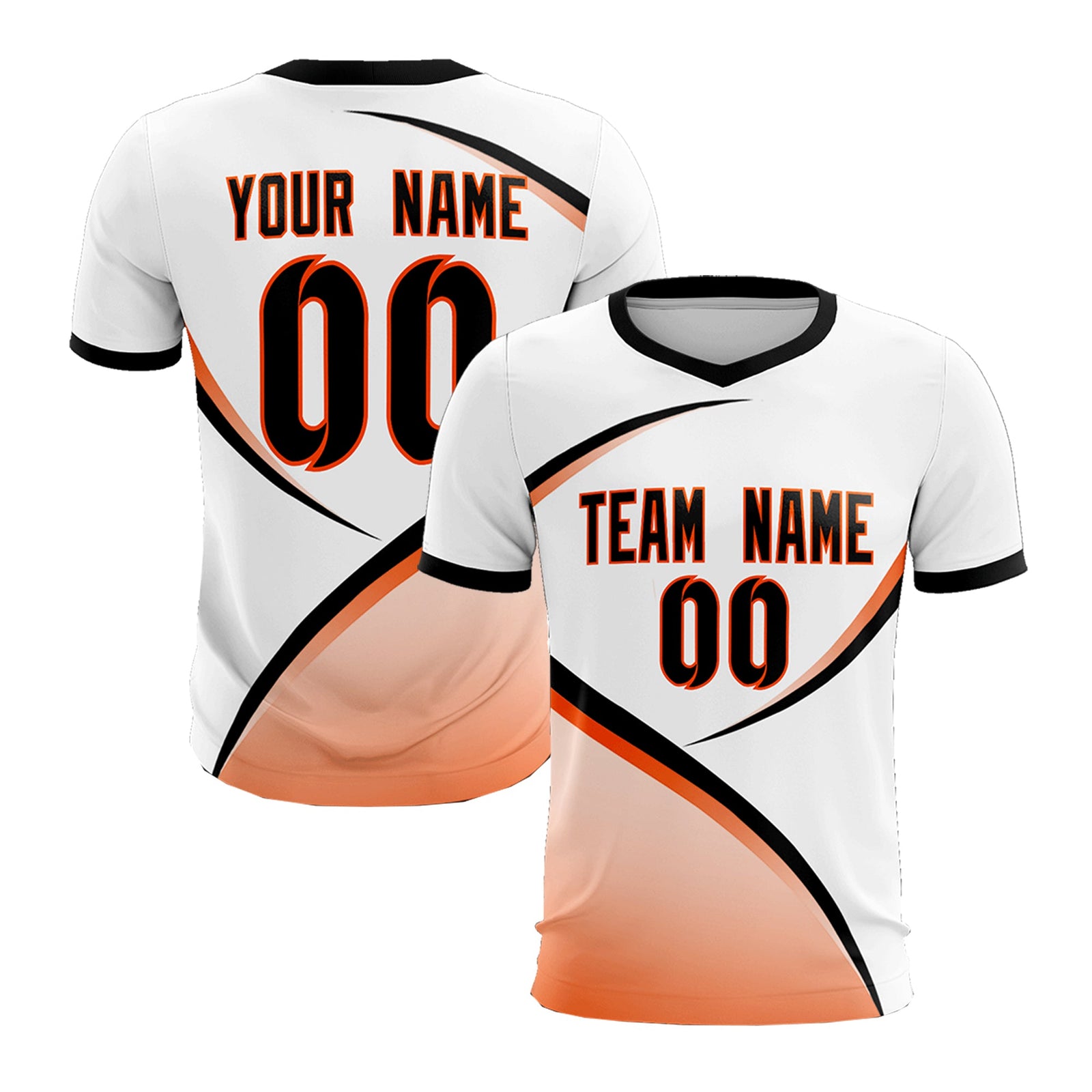 Custom White Black Color Block Training Uniform For Men Soccer Sets Jersey