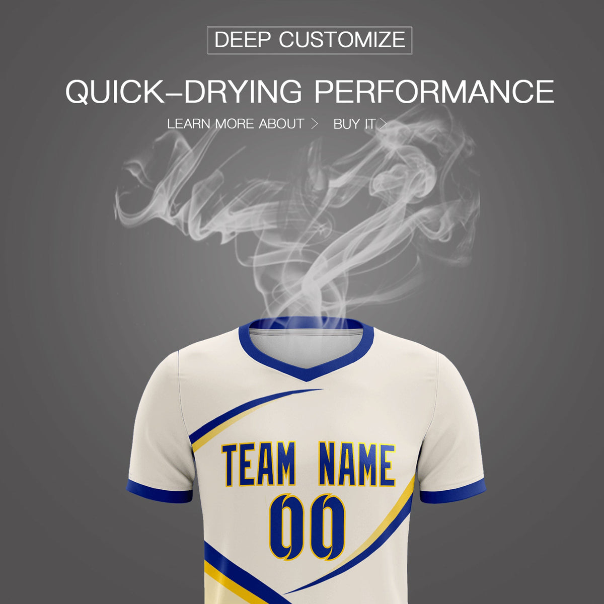 Custom Cream Royal Color Block Training Uniform For Men Soccer Sets Jersey