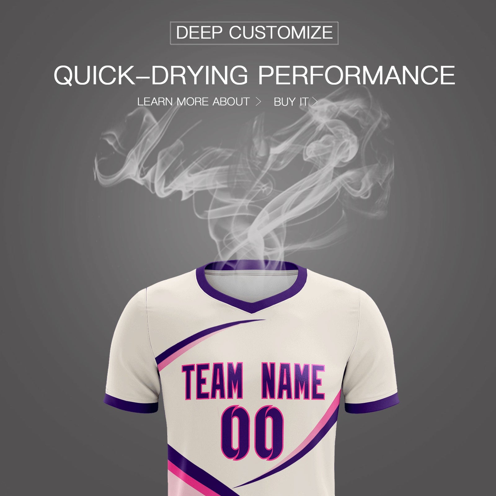 Custom Cream Purple Color Block Training Uniform For Men Soccer Sets Jersey