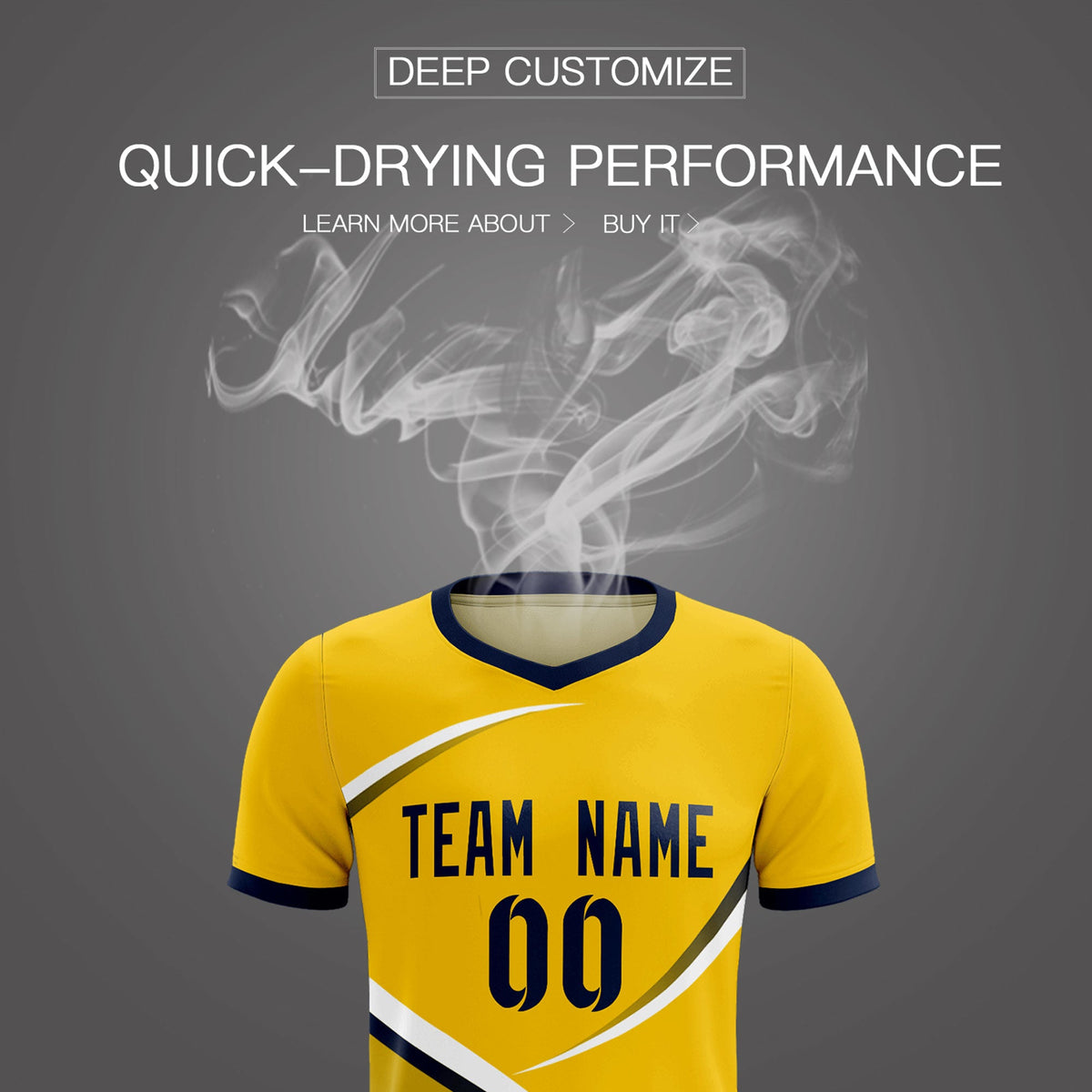 Custom Gold Navy Color Block Training Uniform For Men Soccer Sets Jersey