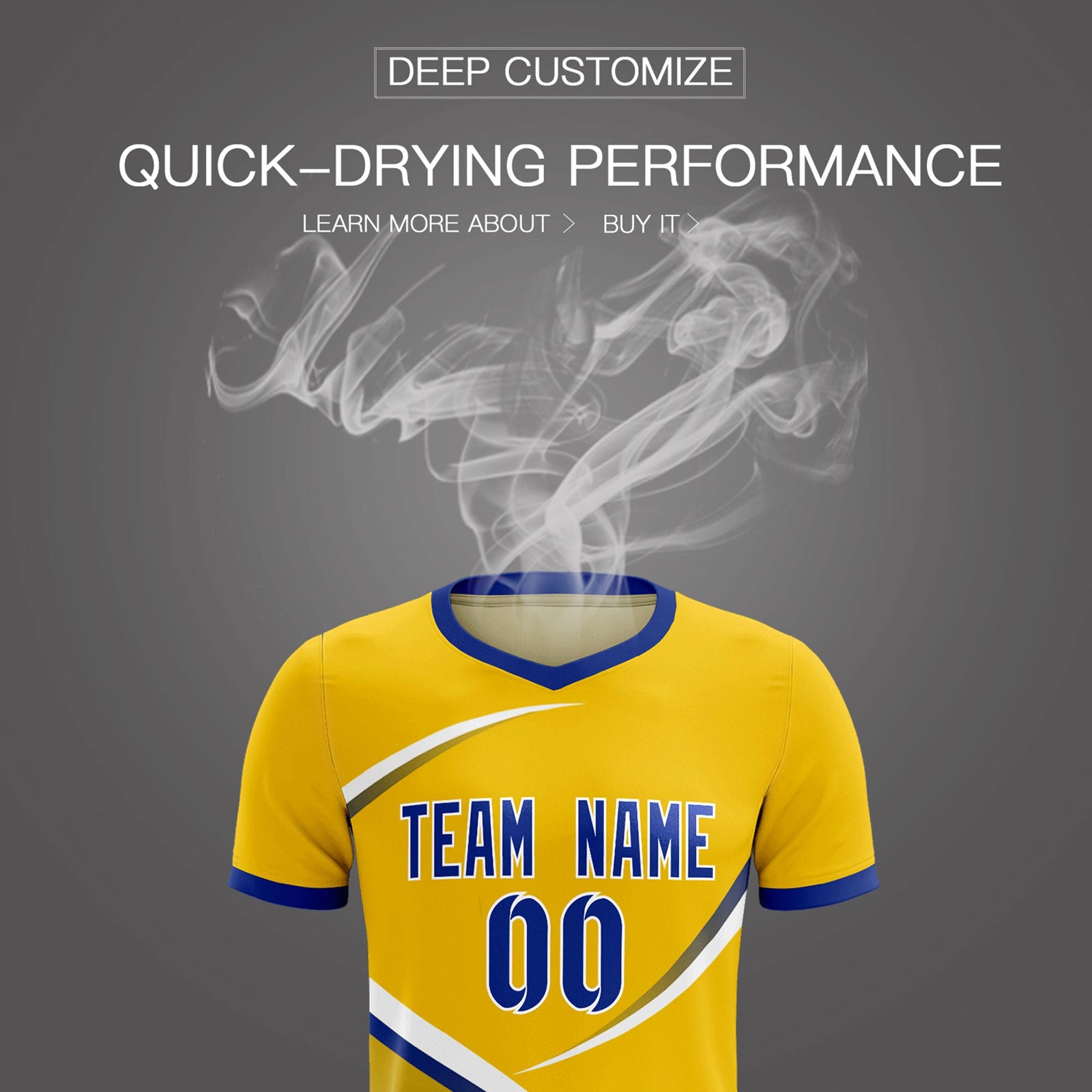 Custom Gold Royal Color Block Training Uniform For Men Soccer Sets Jersey