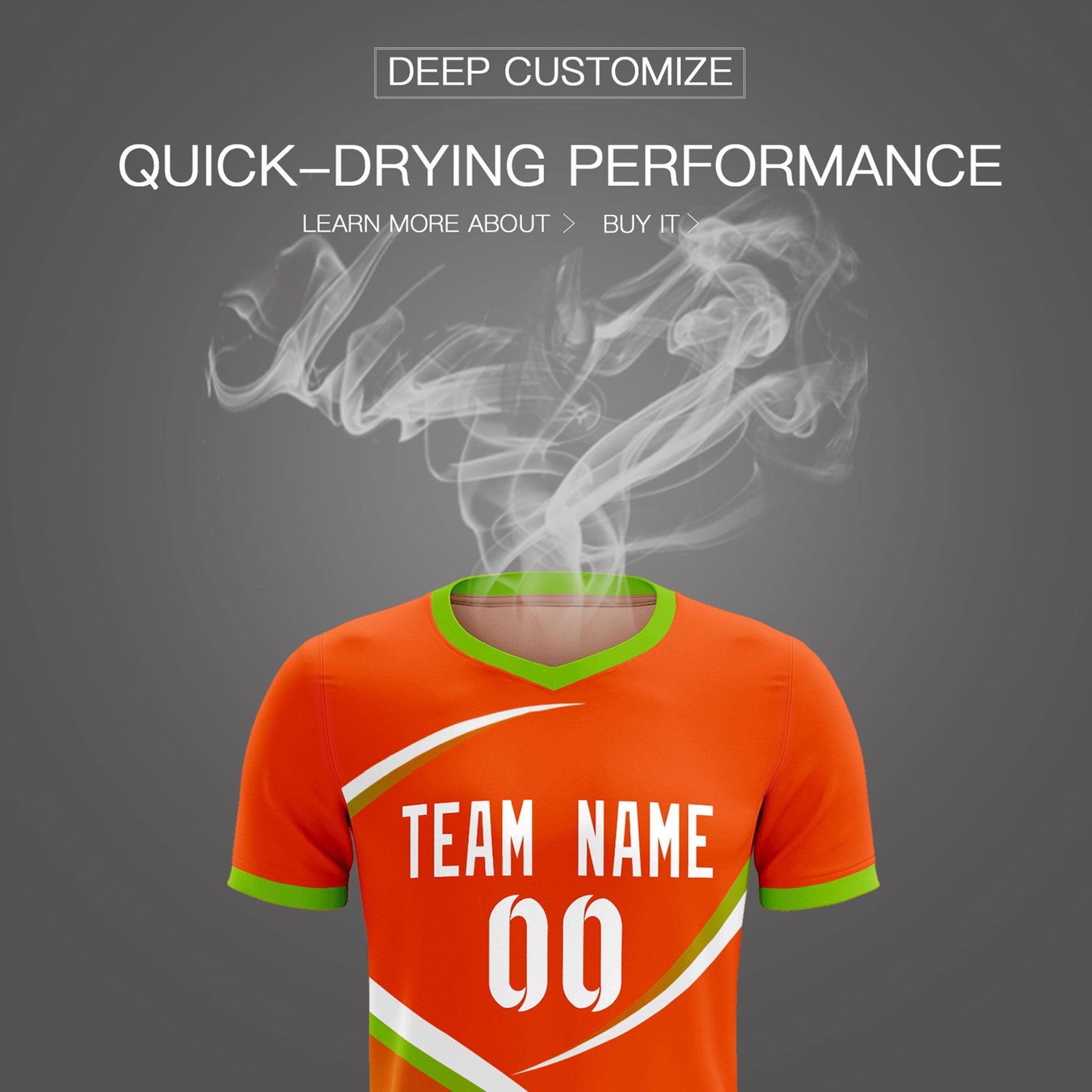 Custom Orange Neon Green Color Block Training Uniform For Men Soccer Sets Jersey