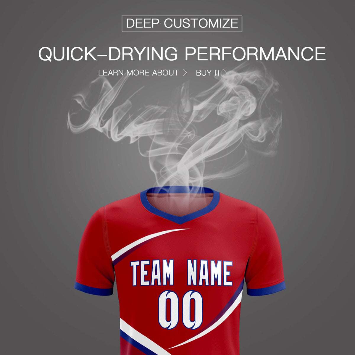 Custom Red Royal Color Block Training Uniform For Men Soccer Sets Jersey