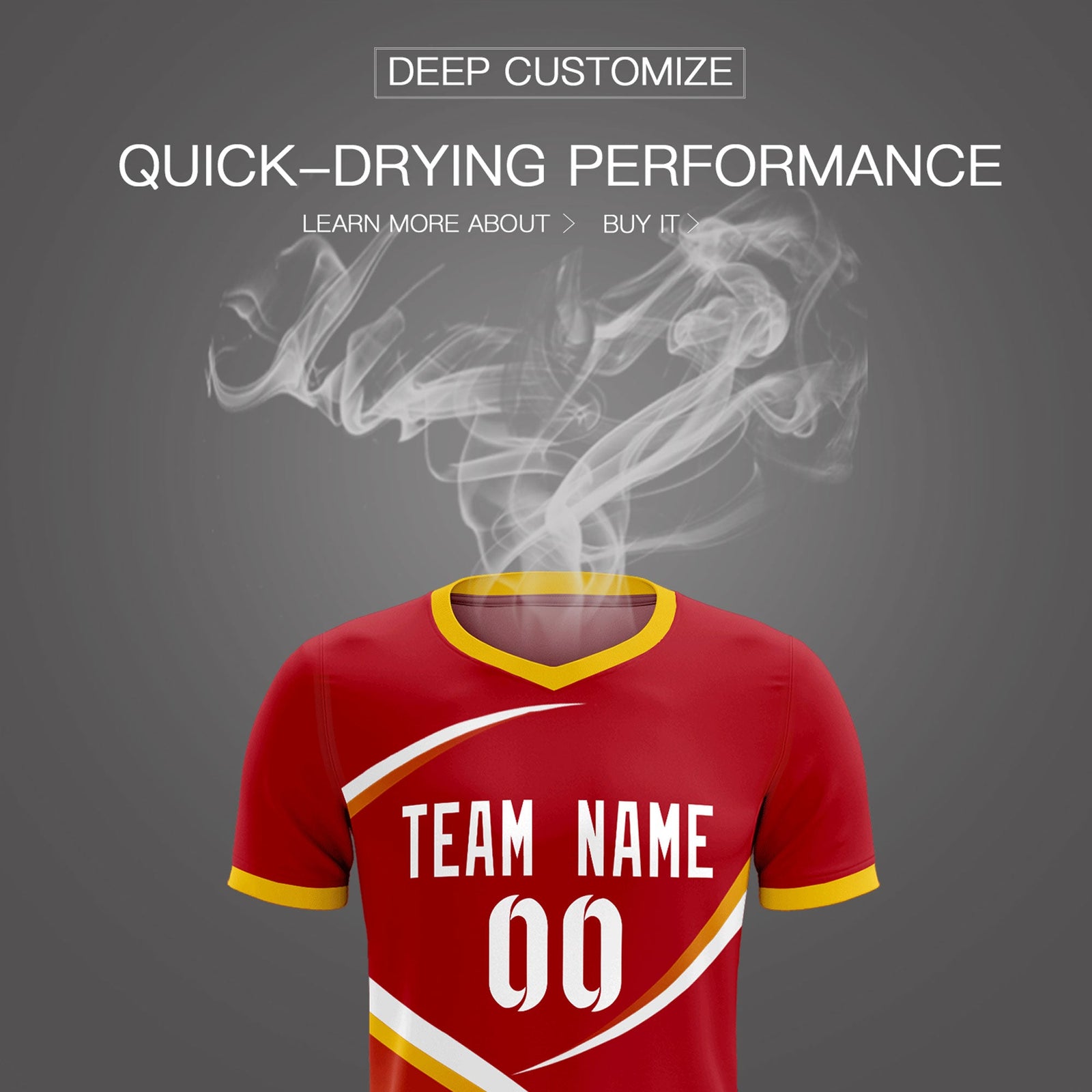 Custom Red Gold Color Block Training Uniform For Men Soccer Sets Jersey