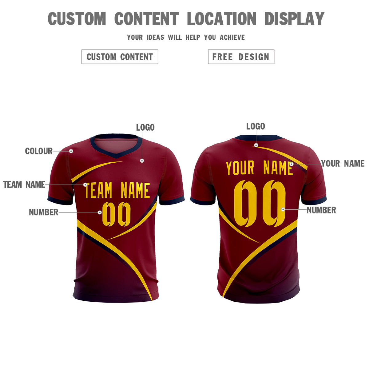 Custom Crimson Navy Color Block Training Uniform For Men Soccer Sets Jersey