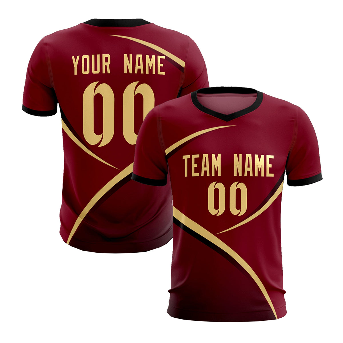 Custom Crimson Black Color Block Training Uniform For Men Soccer Sets Jersey
