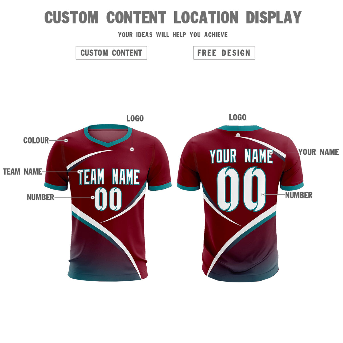 Custom Crimson Aqua Color Block Training Uniform For Men Soccer Sets Jersey