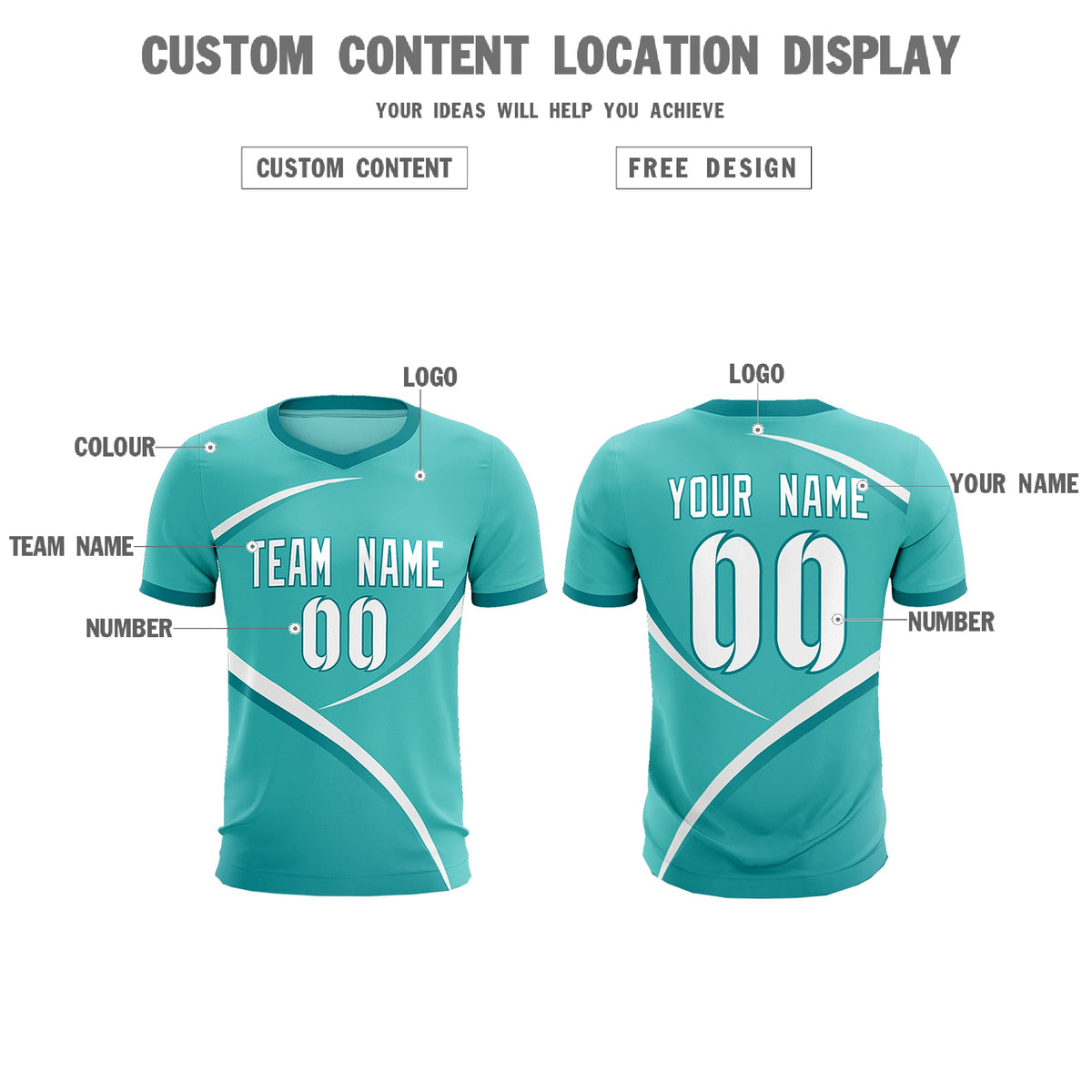 Custom Bright Green Aqua Color Block Training Uniform For Men Soccer Sets Jersey