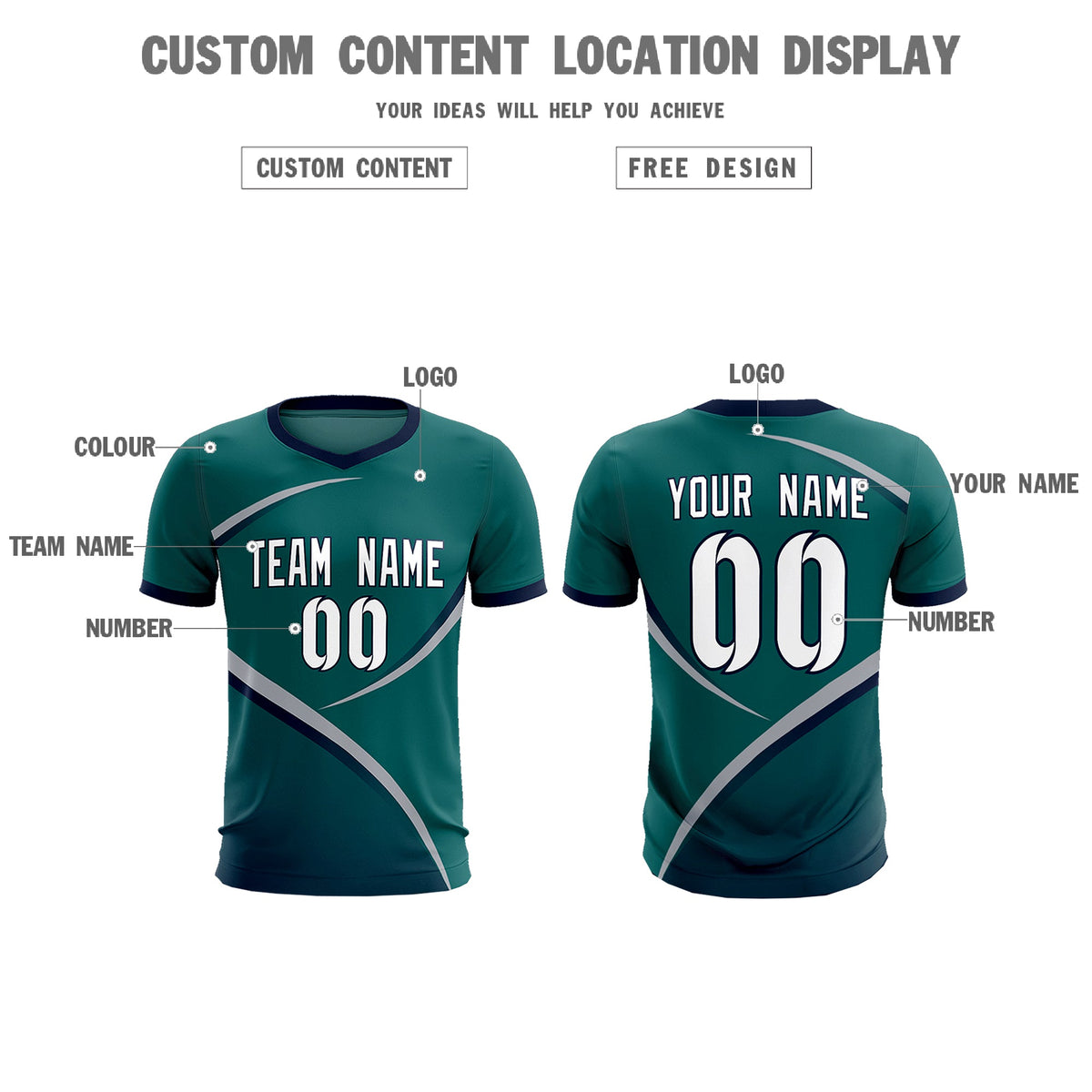 Custom Aqua Navy Color Block Training Uniform For Men Soccer Sets Jersey