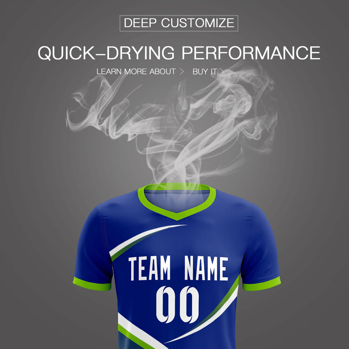 Custom Royal Neon Green Color Block Training Uniform For Men Soccer Sets Jersey