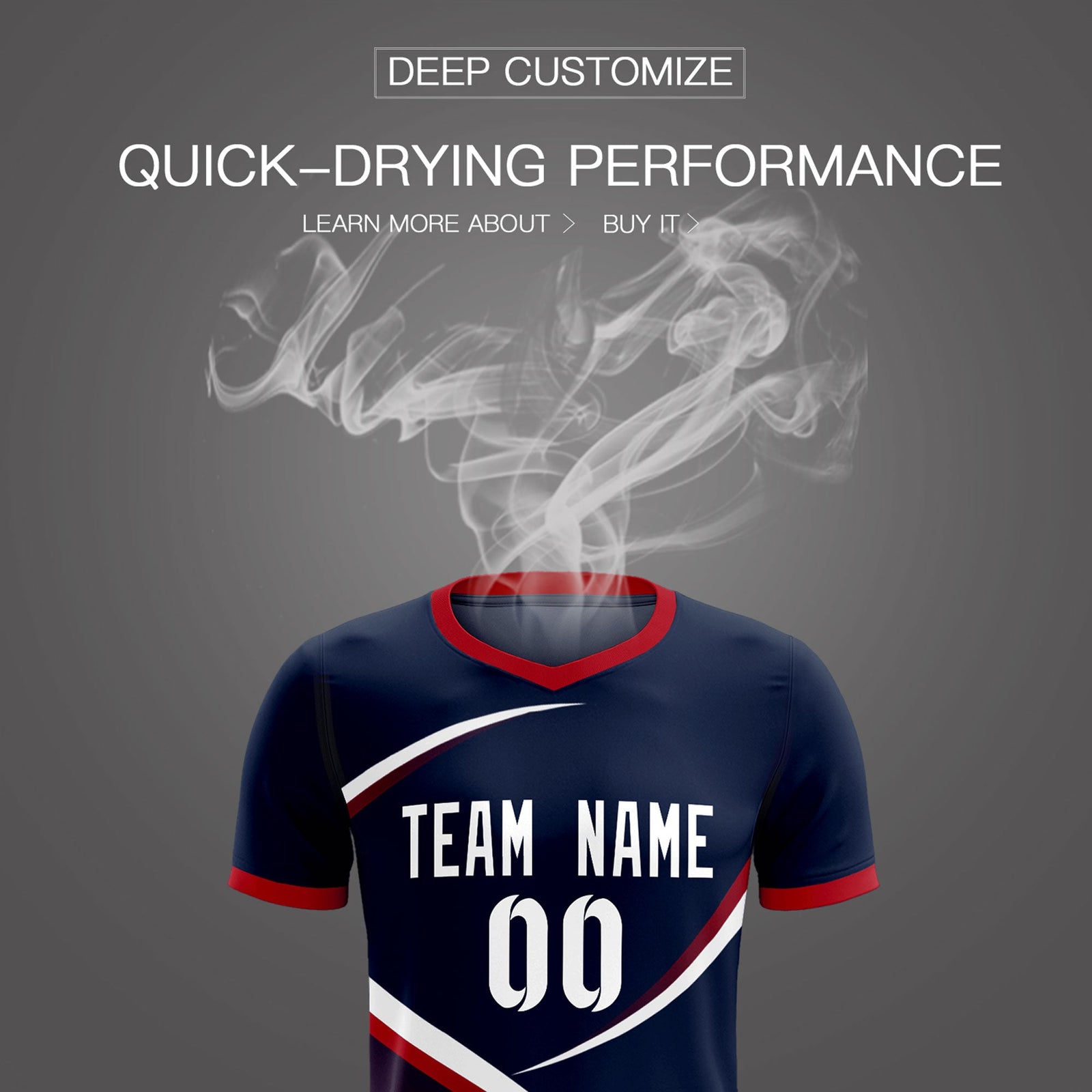 Custom Navy Red Color Block Training Uniform For Men Soccer Sets Jersey