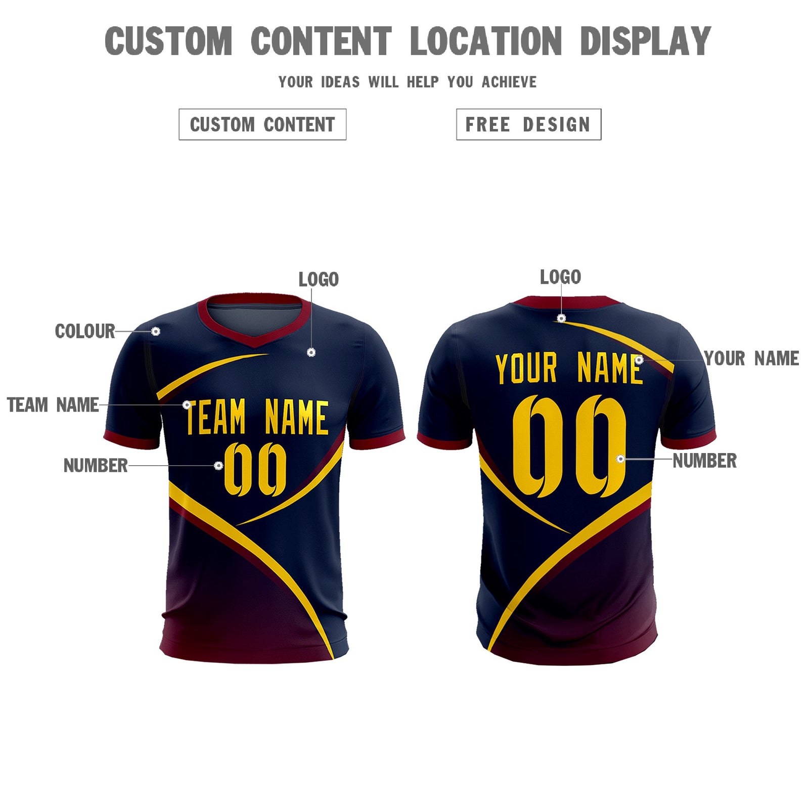 Custom Navy Navy Color Block Training Uniform For Men Soccer Sets Jersey