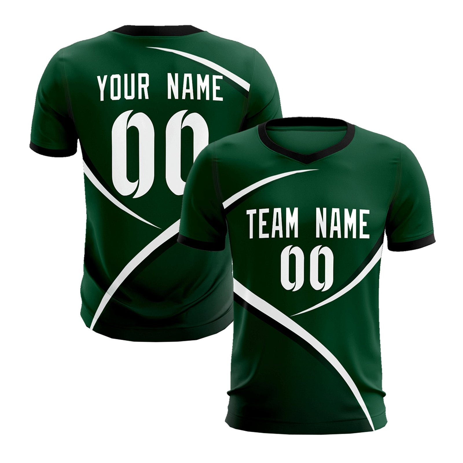 Custom Green Black Color Block Training Uniform For Men Soccer Sets Jersey