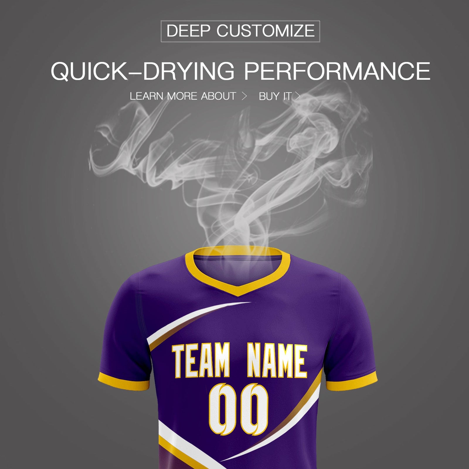 Custom Purple Gold Color Block Training Uniform For Men Soccer Sets Jersey