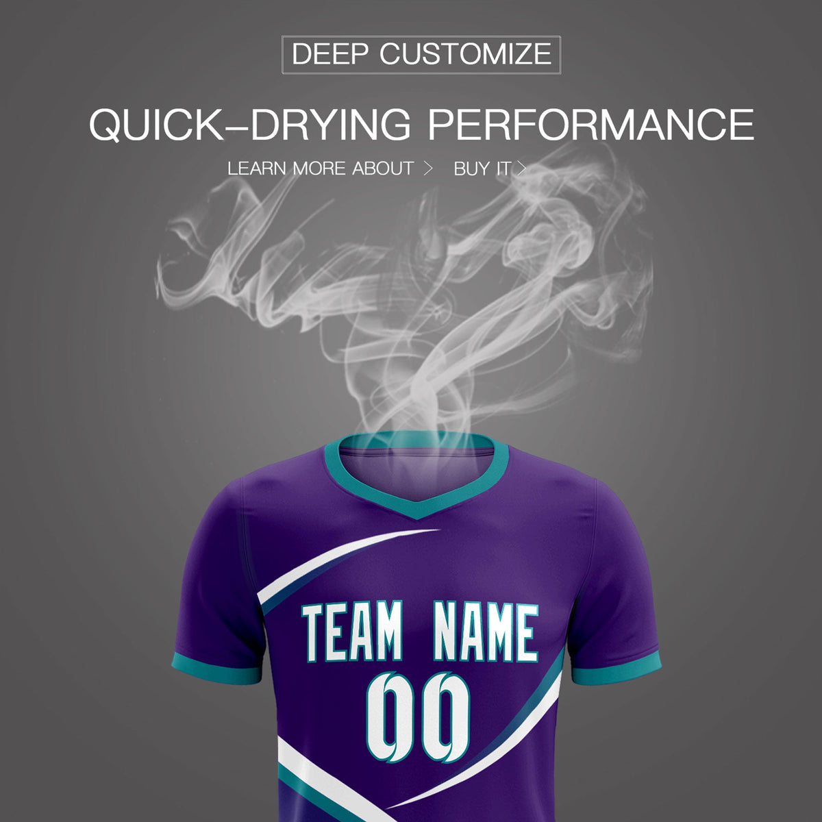 Custom Purple Aqua Color Block Training Uniform For Men Soccer Sets Jersey