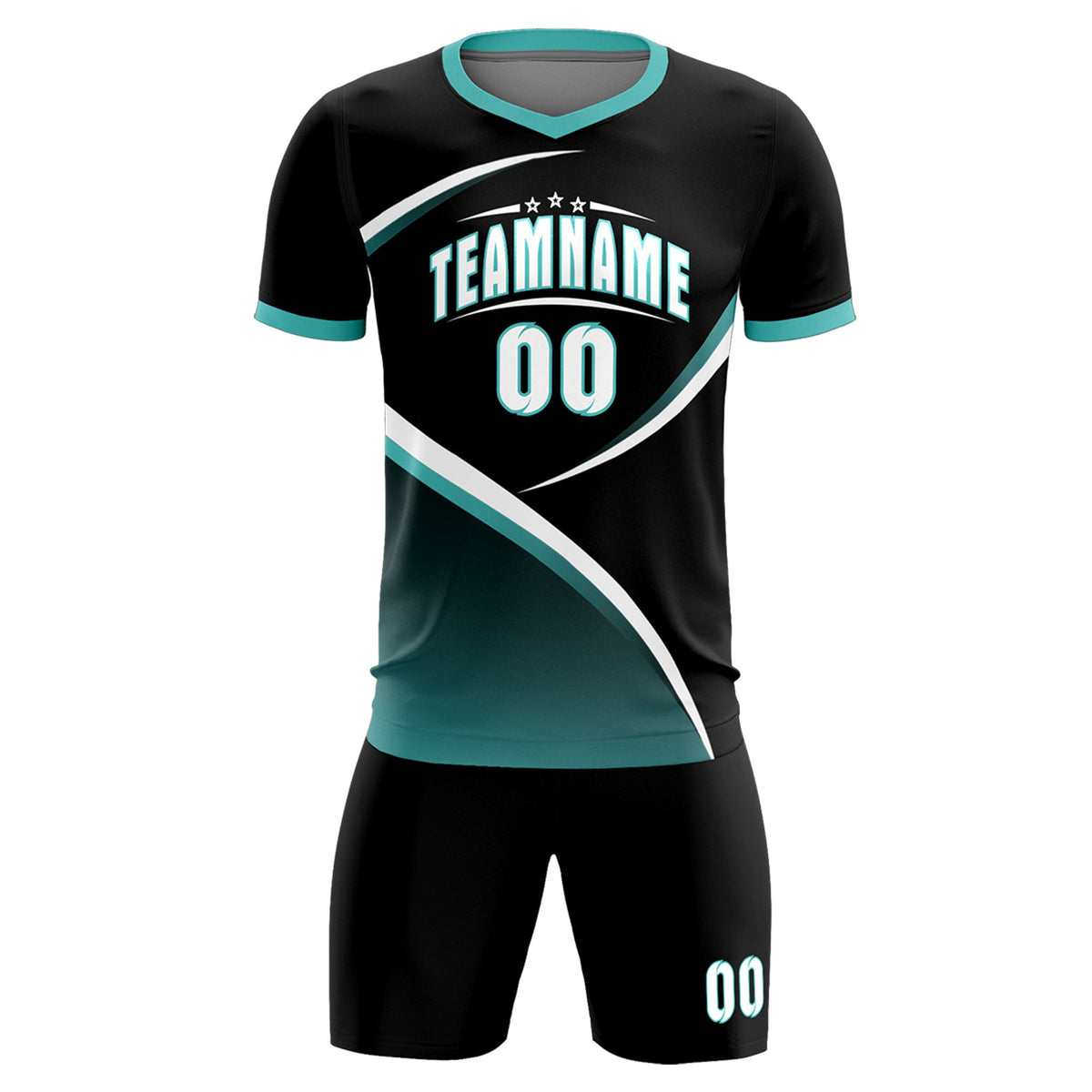 Custom Black Bright Green Color Block Training Uniform For Men Soccer Sets Jersey