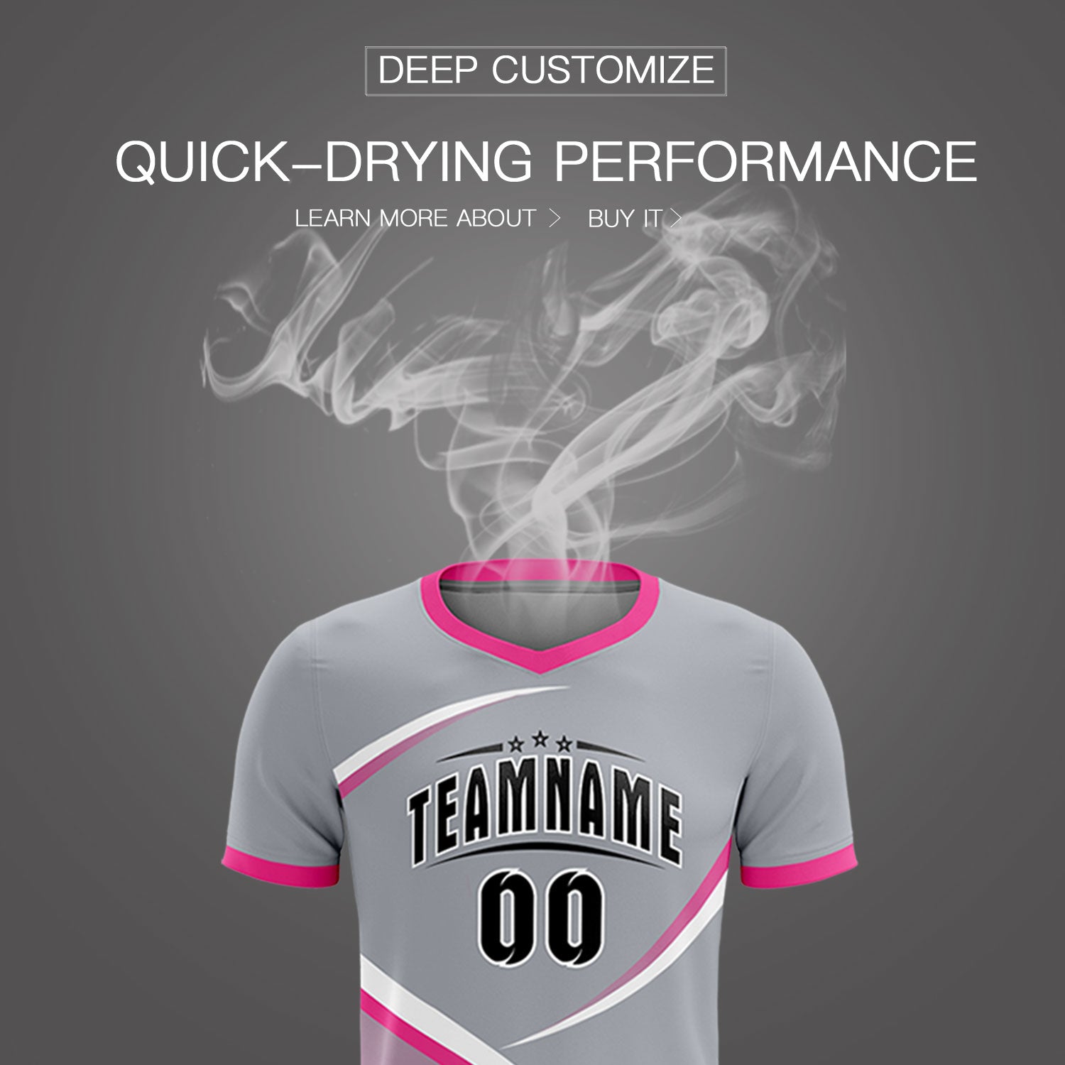Custom Gray Pink Color Block Training Uniform For Men Soccer Sets Jersey