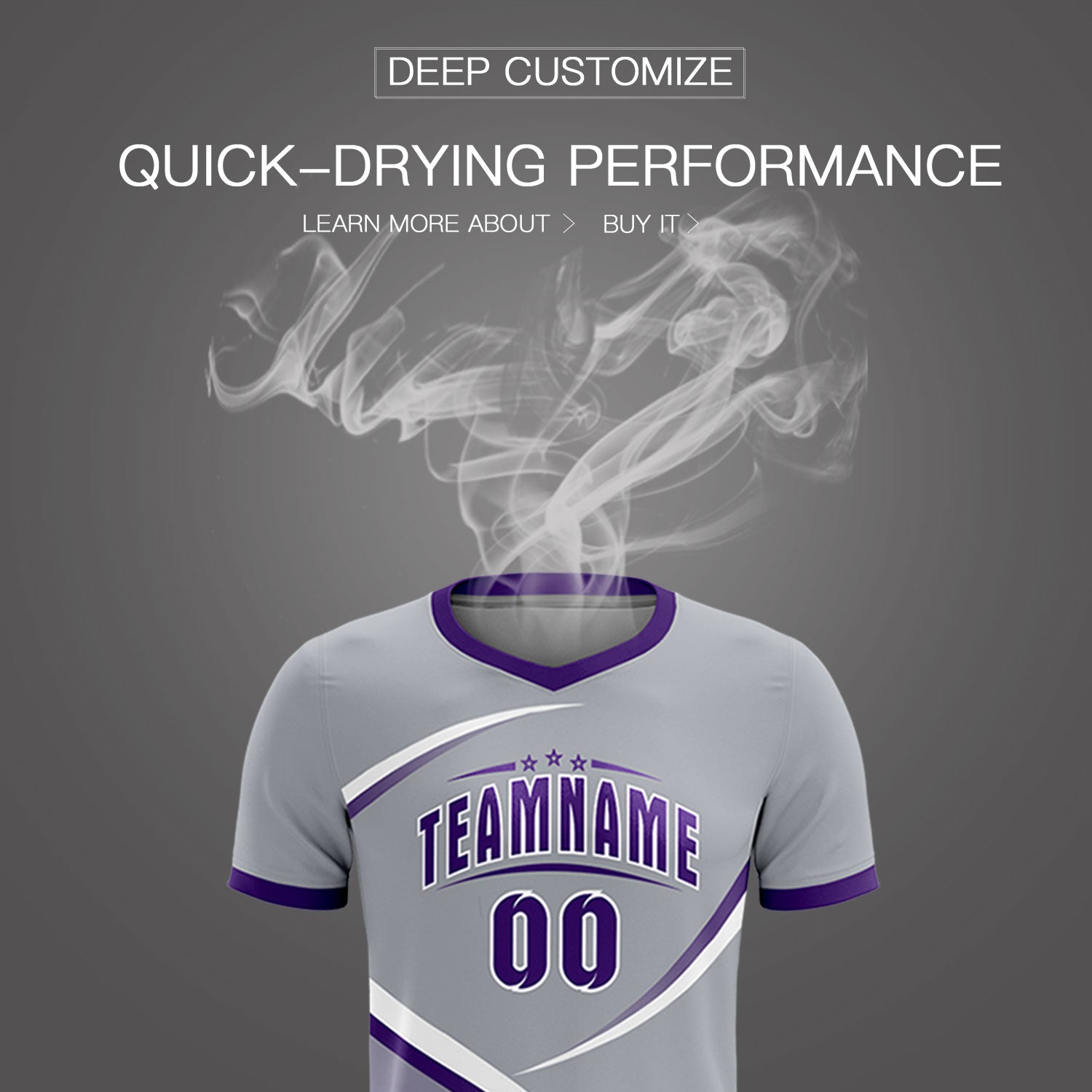 Custom Gray Purple Color Block Training Uniform For Men Soccer Sets Jersey