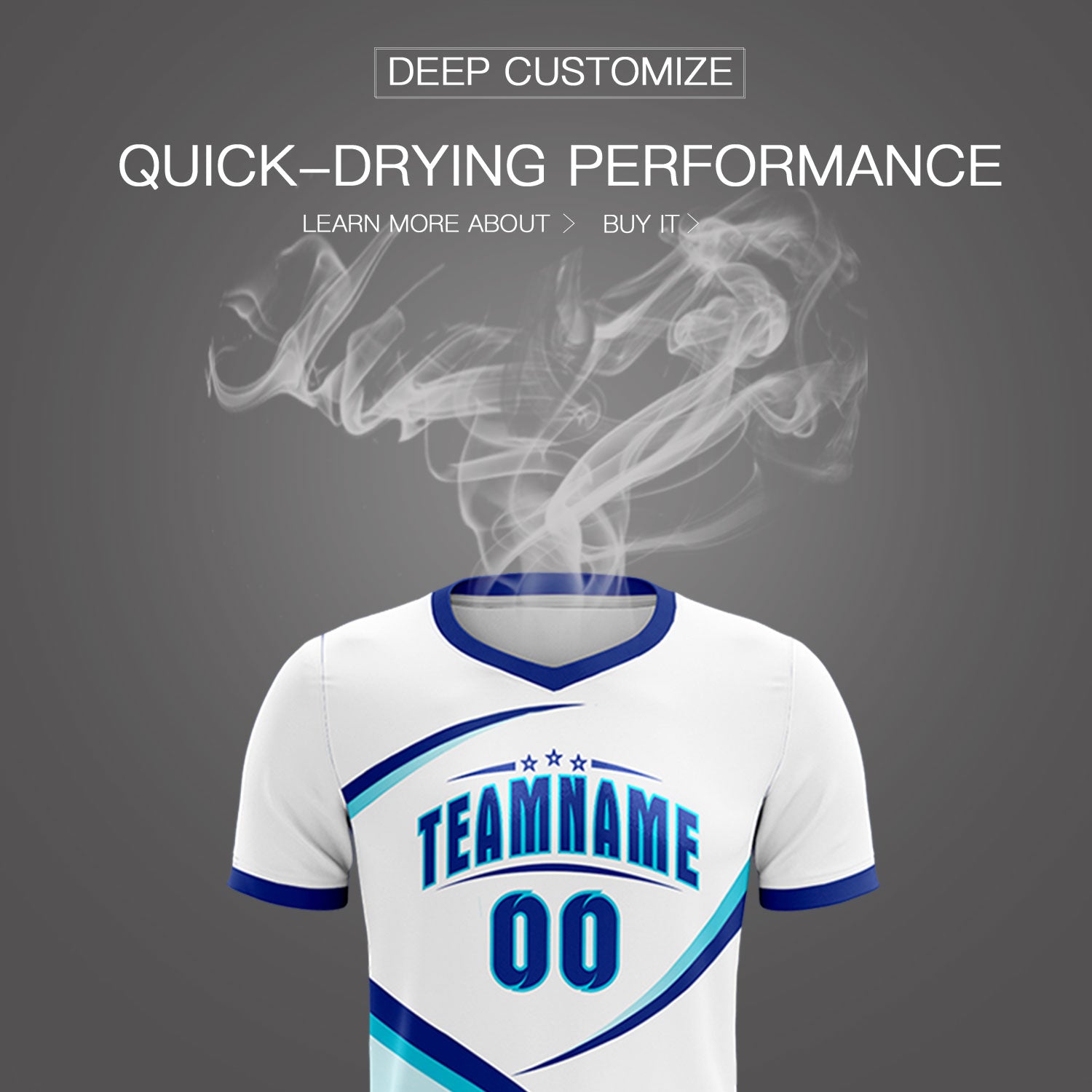 Custom White Sky Blue Color Block Training Uniform For Men Soccer Sets Jersey