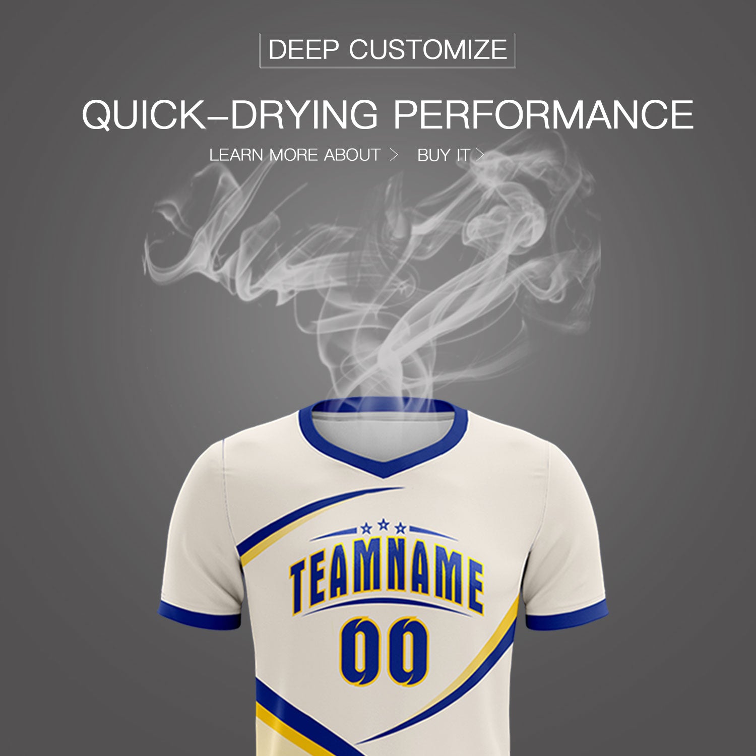 Custom Cream Royal Color Block Training Uniform For Men Soccer Sets Jersey