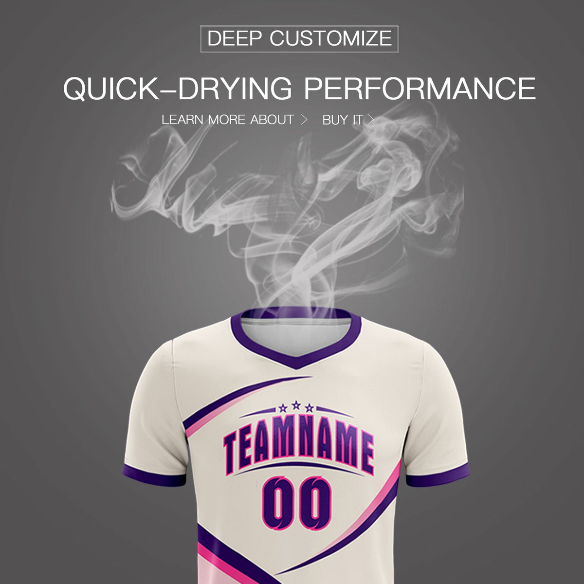 Custom Cream Purple Color Block Training Uniform For Men Soccer Sets Jersey