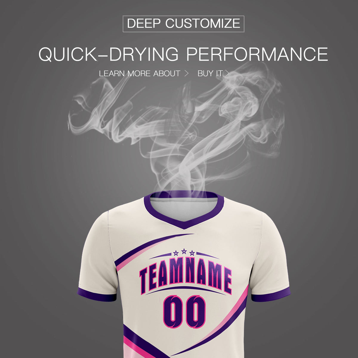 Custom Cream Purple Color Block Training Uniform For Men Soccer Sets Jersey