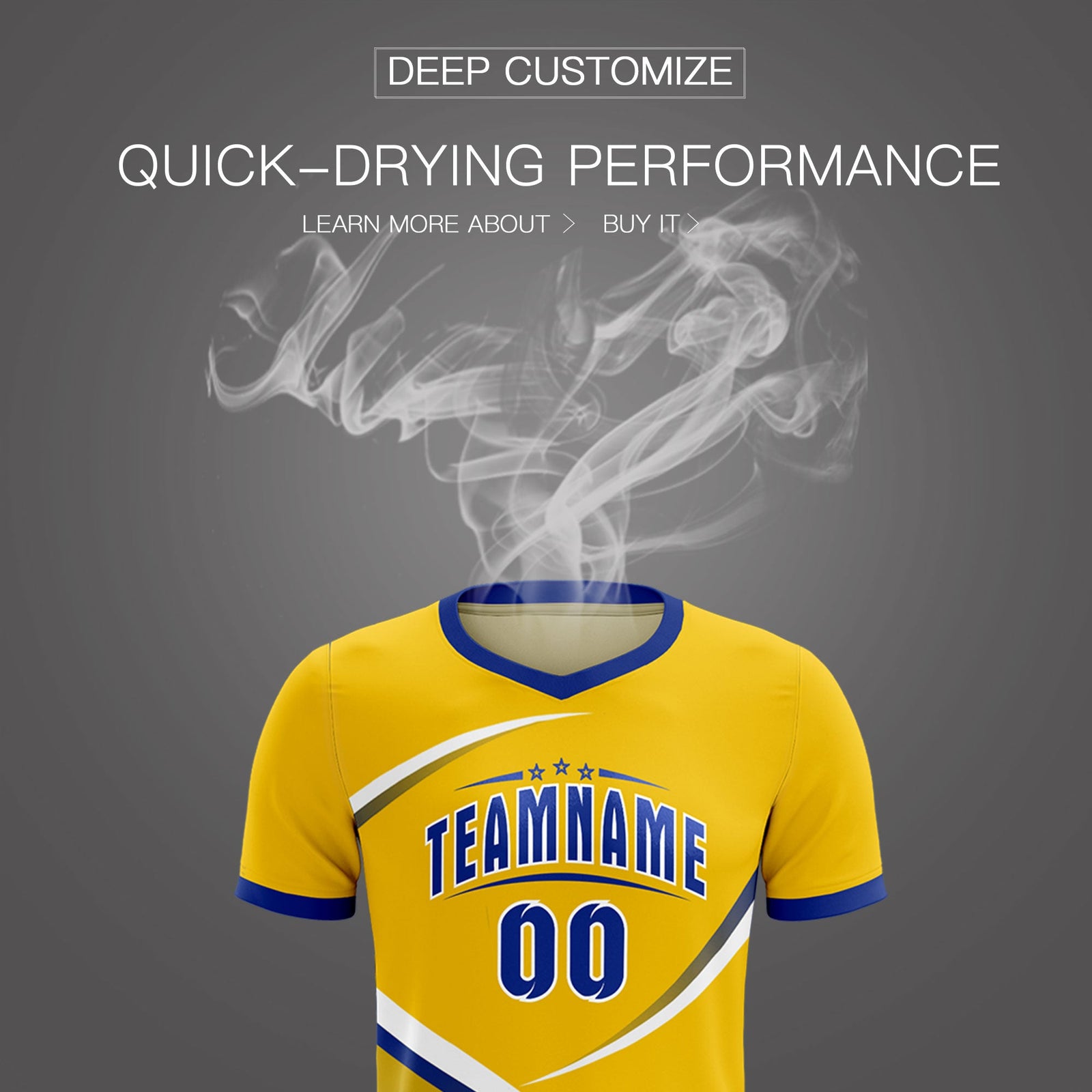 Custom Gold Royal Color Block Training Uniform For Men Soccer Sets Jersey