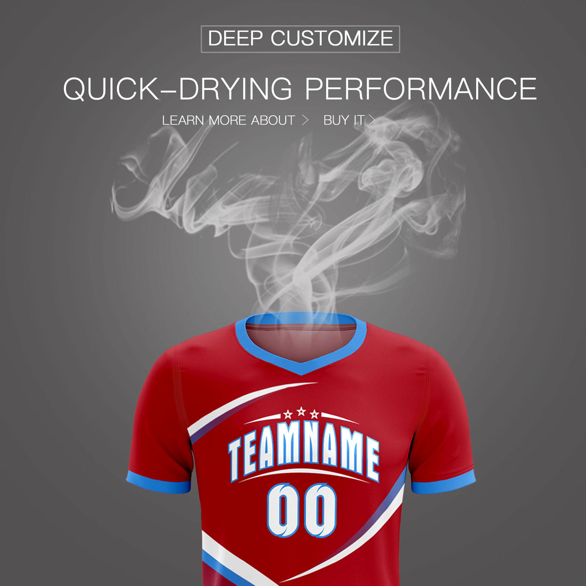 Custom Red Powder Blue Color Block Training Uniform For Men Soccer Sets Jersey