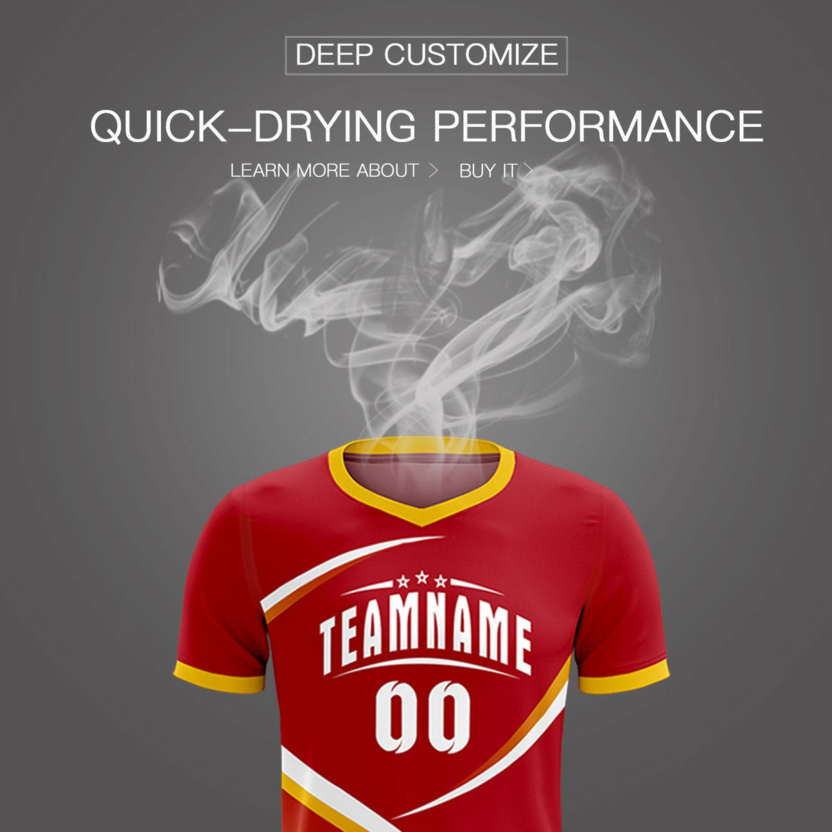 Custom Red Gold Color Block Training Uniform For Men Soccer Sets Jersey