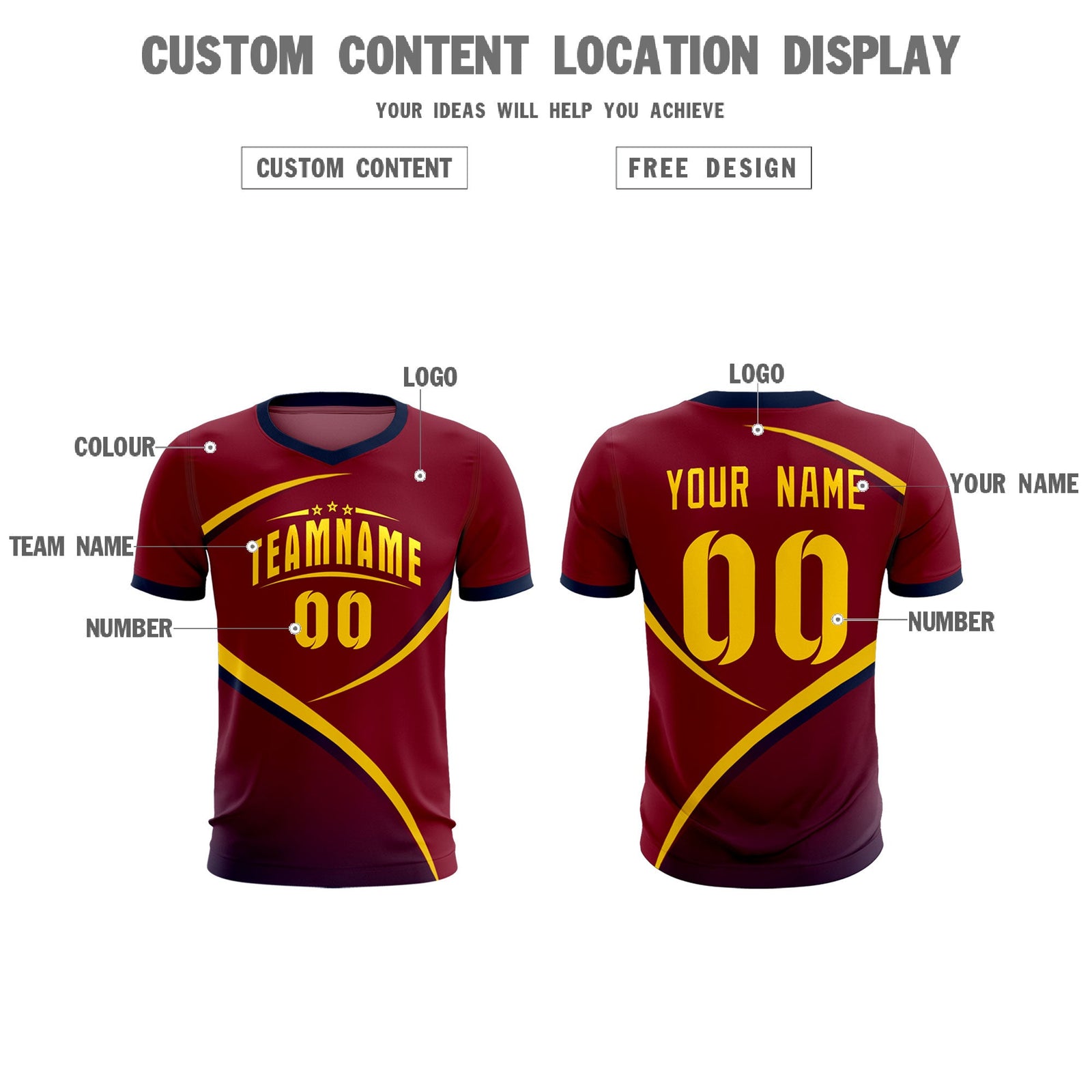 Custom Crimson Navy Color Block Training Uniform For Men Soccer Sets Jersey