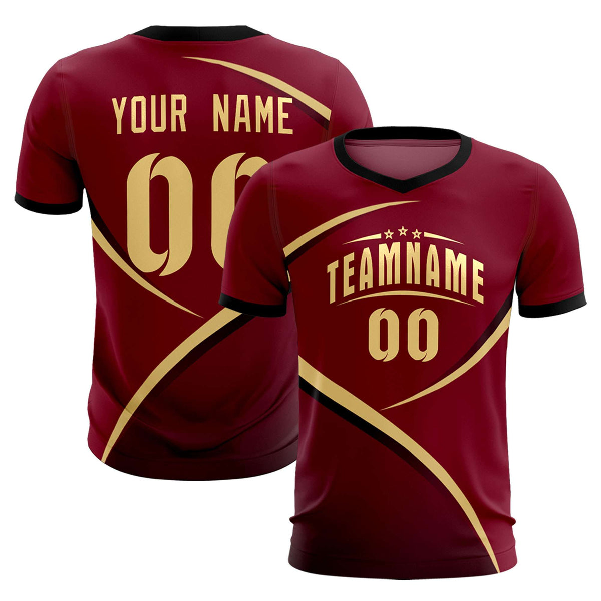 Custom Crimson Black Color Block Training Uniform For Men Soccer Sets Jersey