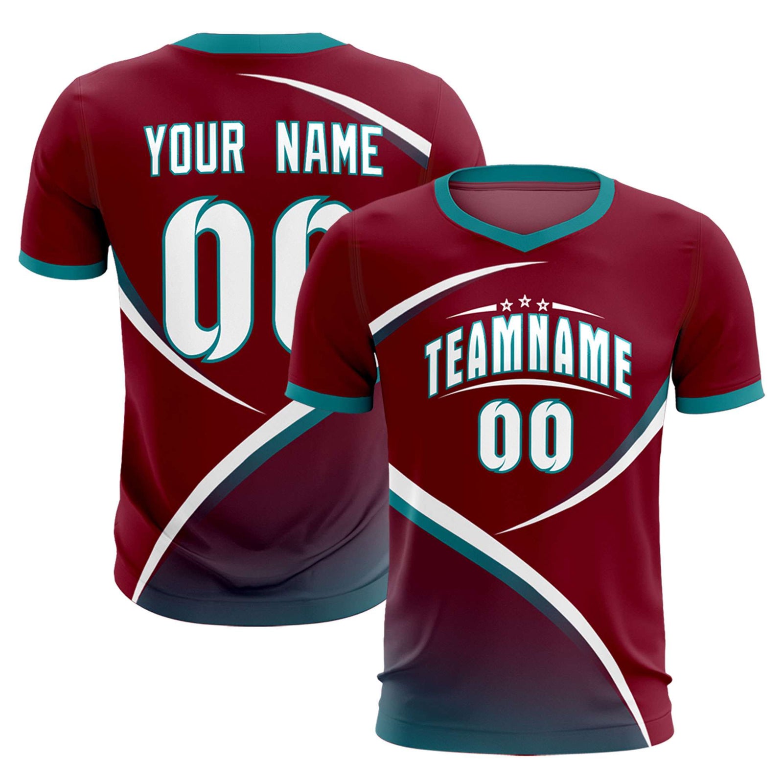 Custom Crimson Aqua Color Block Training Uniform For Men Soccer Sets Jersey