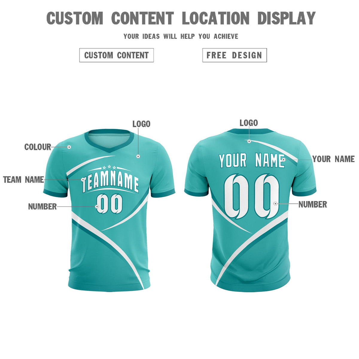 Custom Bright Green Aqua Color Block Training Uniform For Men Soccer Sets Jersey