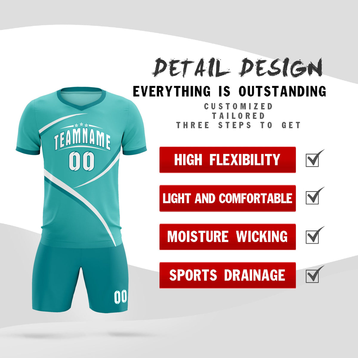 Custom Bright Green Aqua Color Block Training Uniform For Men Soccer Sets Jersey