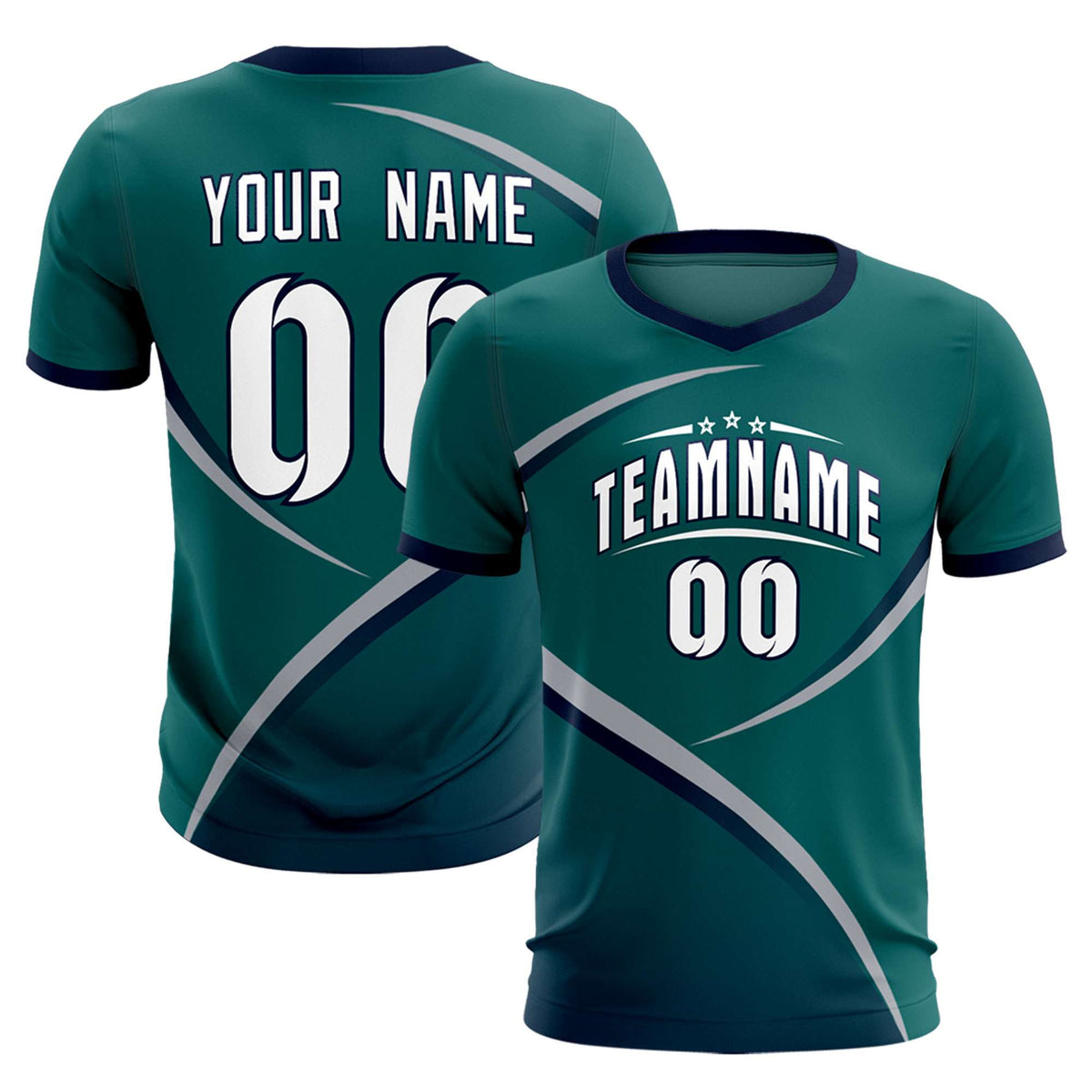 Custom Aqua Navy Color Block Training Uniform For Men Soccer Sets Jersey