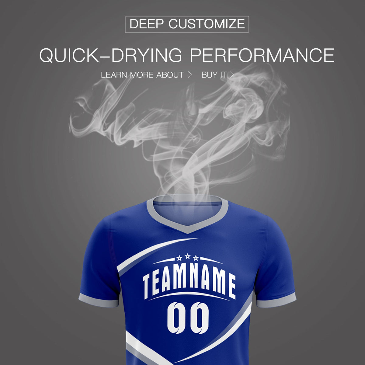 Custom Royal Gray Color Block Training Uniform For Men Soccer Sets Jersey