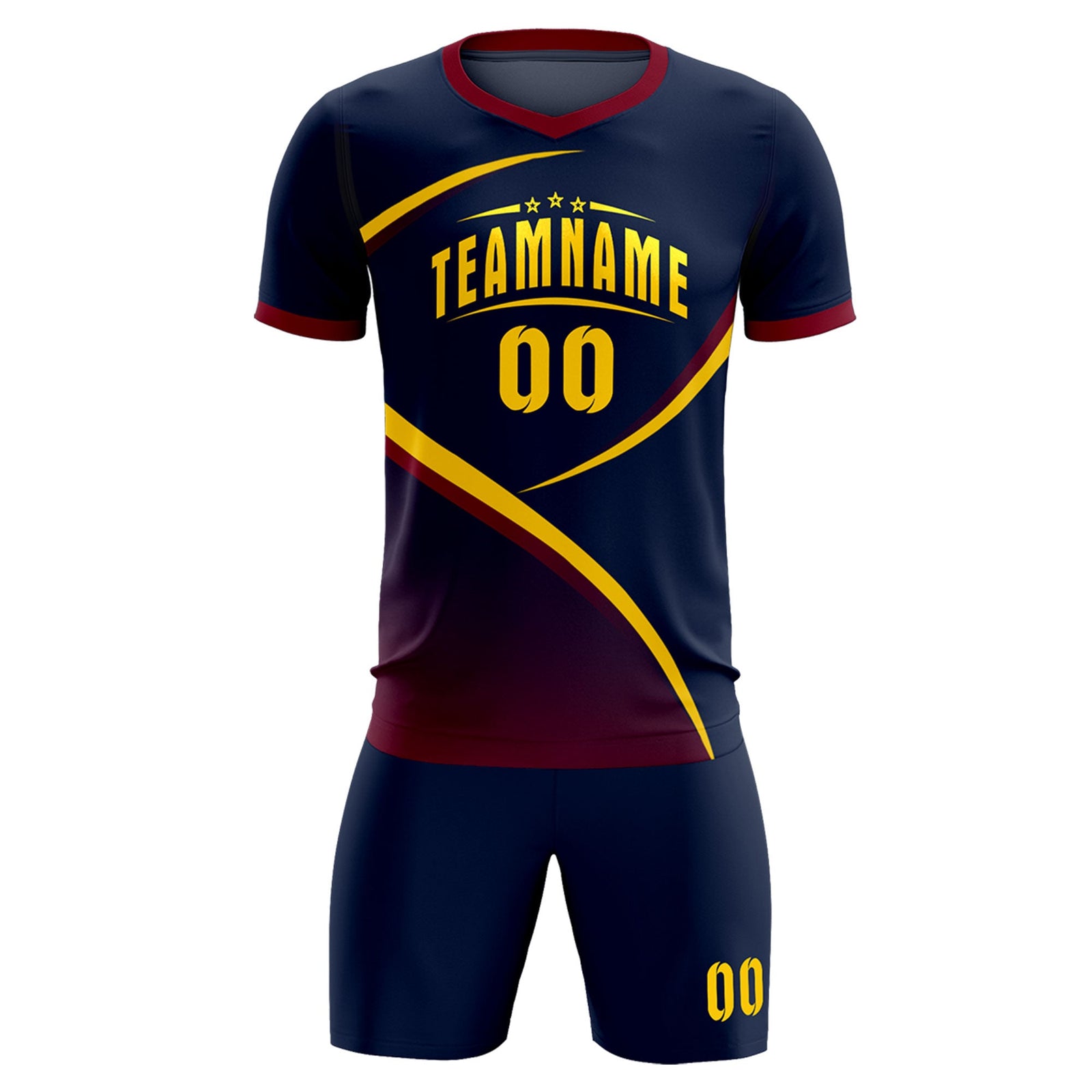 Custom Navy Navy Color Block Training Uniform For Men Soccer Sets Jersey