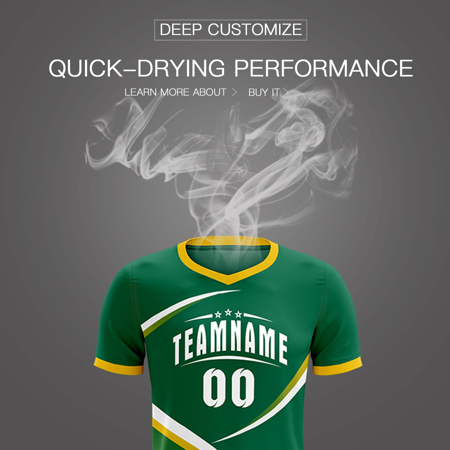 Custom Kelly Green Gold Color Block Training Uniform For Men Soccer Sets Jersey