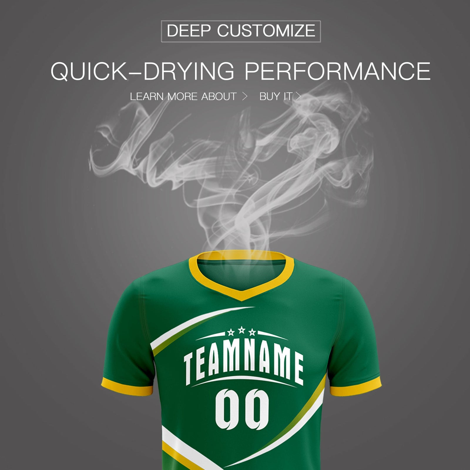 Custom Kelly Green Gold Color Block Training Uniform For Men Soccer Sets Jersey