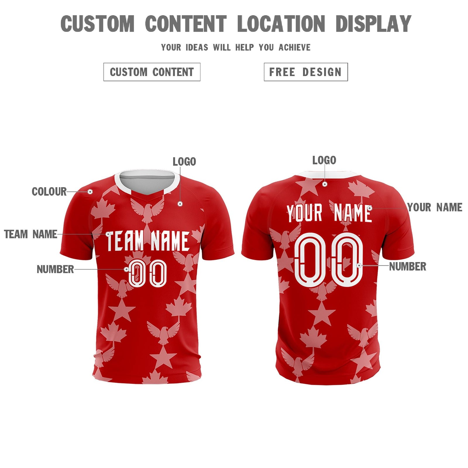 Custom Red World Cup Inspired Breathable&Quick-Drying Training Uniform Graffiti Pattern Soccer Sets Jersey