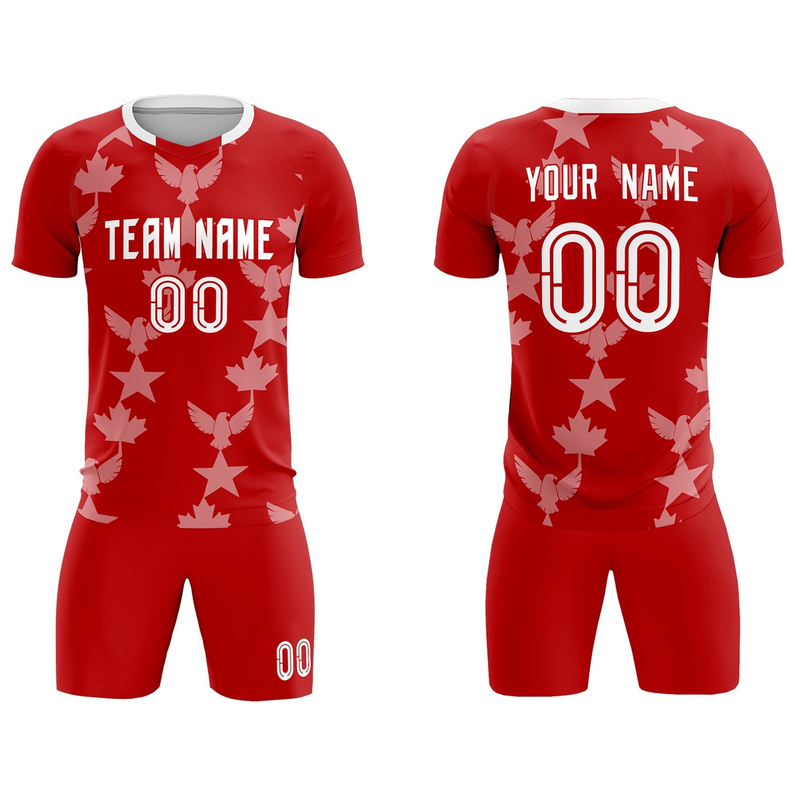Custom Red World Cup Inspired Breathable&Quick-Drying Training Uniform Graffiti Pattern Soccer Sets Jersey
