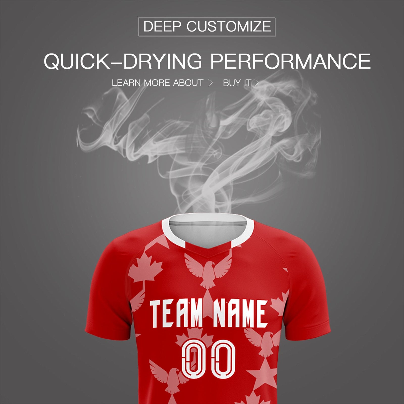 Custom Red World Cup Inspired Breathable&Quick-Drying Training Uniform Graffiti Pattern Soccer Sets Jersey