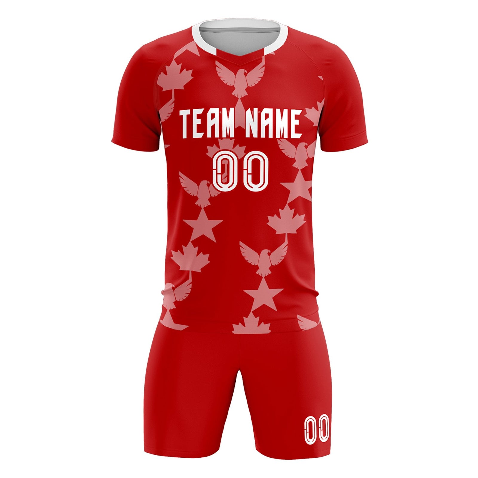 Custom Red World Cup Inspired Breathable&Quick-Drying Training Uniform Graffiti Pattern Soccer Sets Jersey
