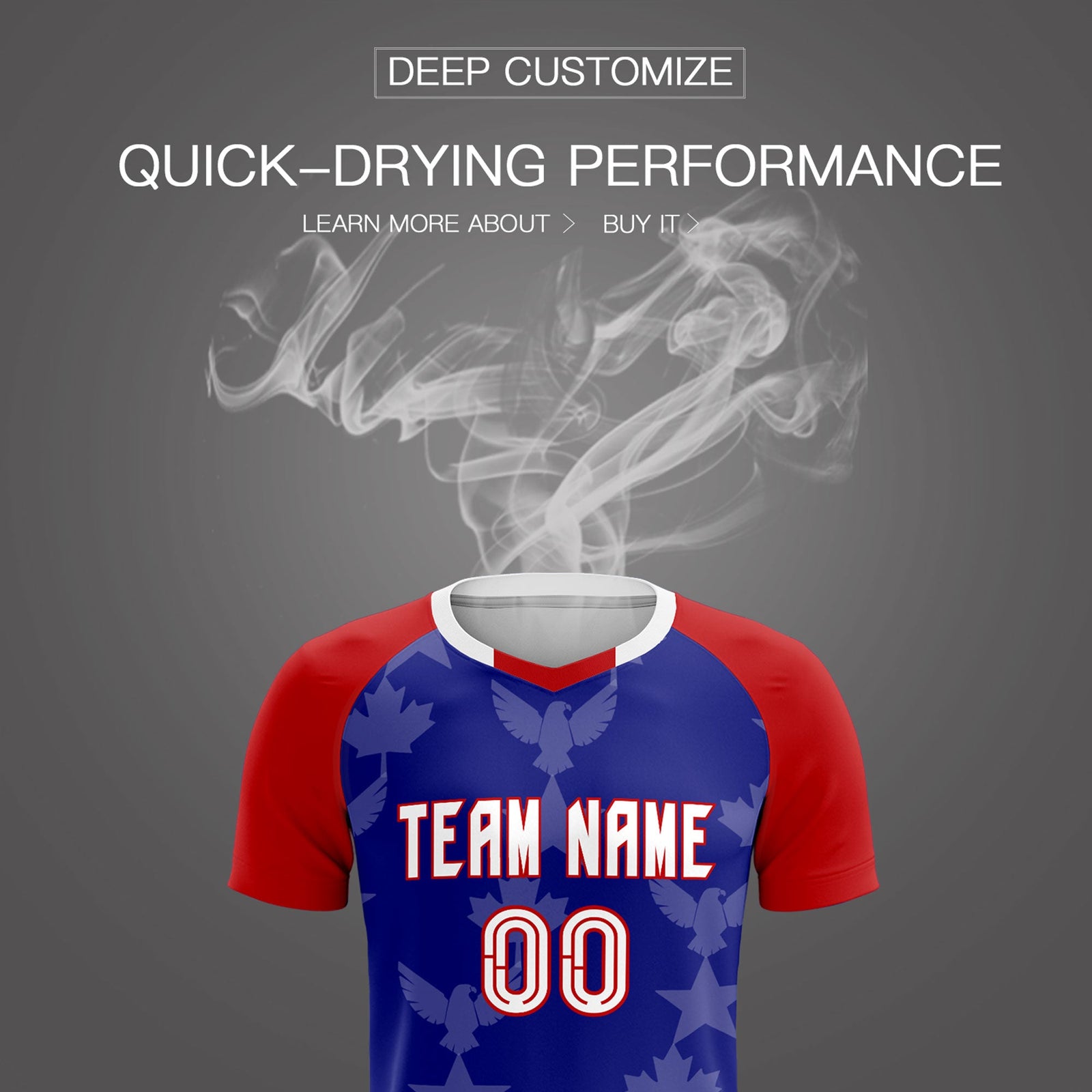 Custom Red Royal World Cup Inspired Wrinkle-Resistant Training Uniform Raglan Sleeve Soccer Sets Jersey