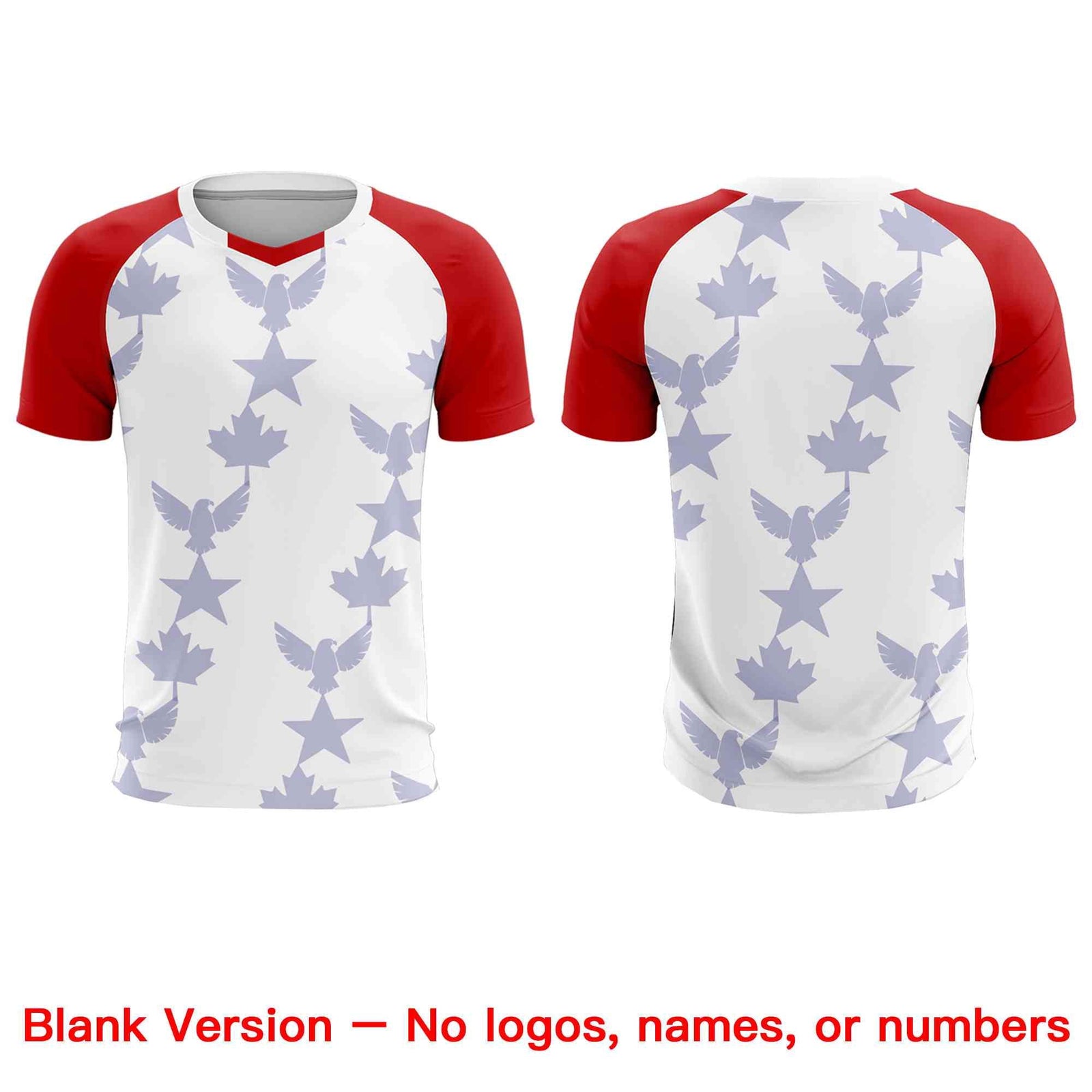 Custom Red White World Cup Inspired Wrinkle-Resistant Training Uniform Raglan Sleeve Soccer Sets Jersey