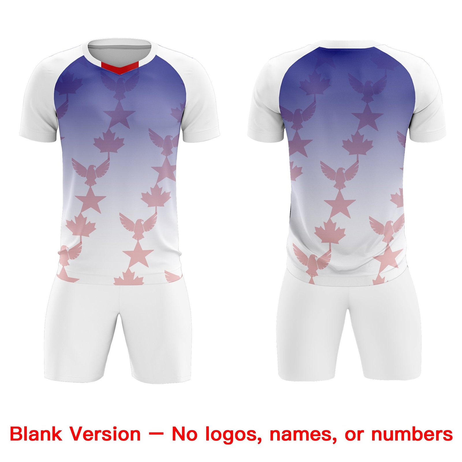 Custom White Royal World Cup Inspired Lightweight&Drapable Training Uniform Gradient Fashion Soccer Sets Jersey