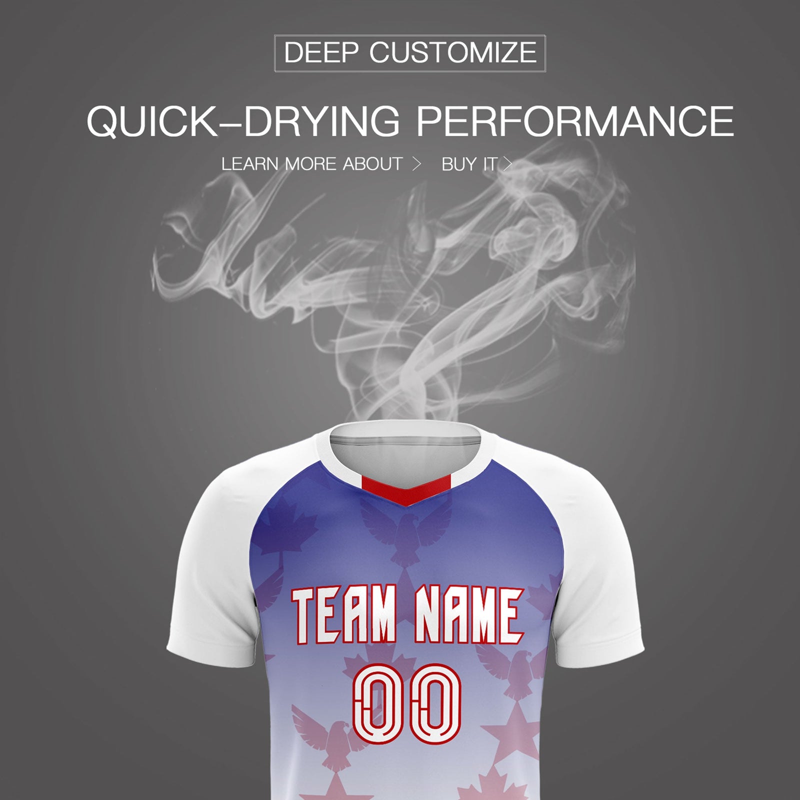 Custom White Royal World Cup Inspired Lightweight&Drapable Training Uniform Gradient Fashion Soccer Sets Jersey