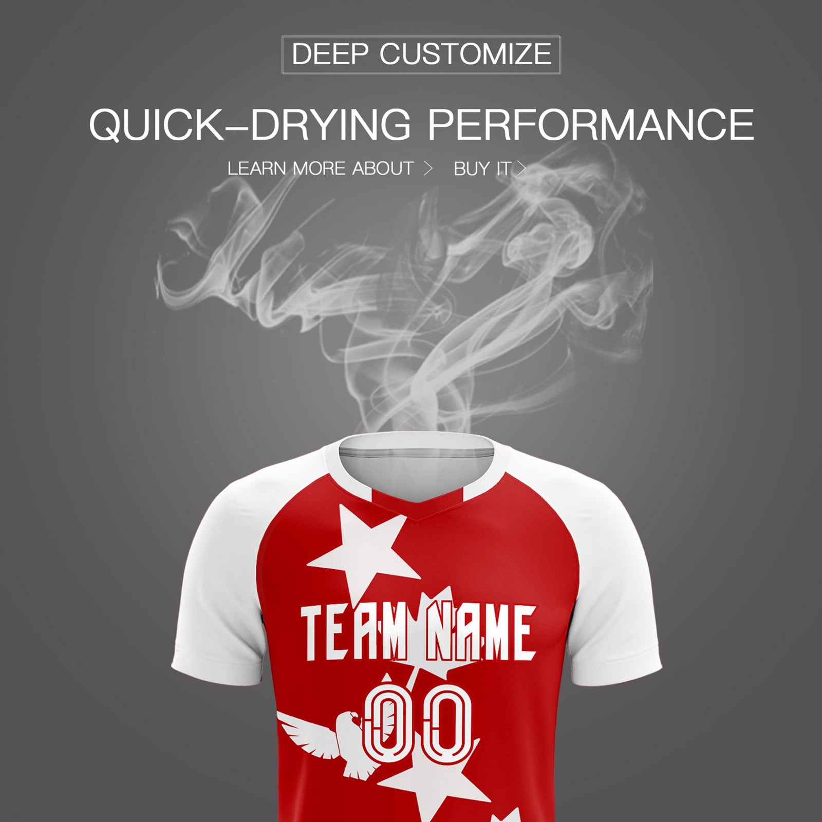 Custom White Red World Cup Inspired Lightweight&Drapable Training Uniform Raglan Sleeve Soccer Sets Jersey