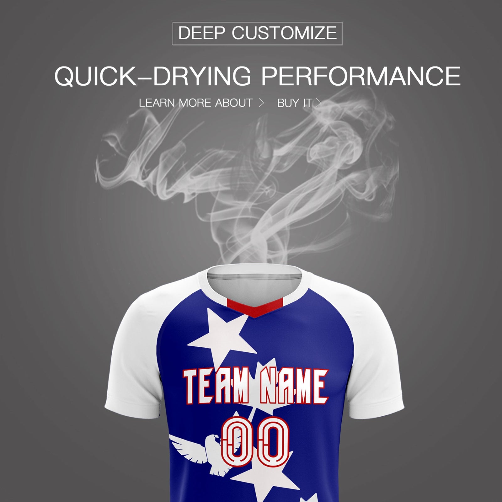 Custom White Royal World Cup Inspired Breathable&Quick-Drying Training Uniform Raglan Sleeve Soccer Sets Jersey