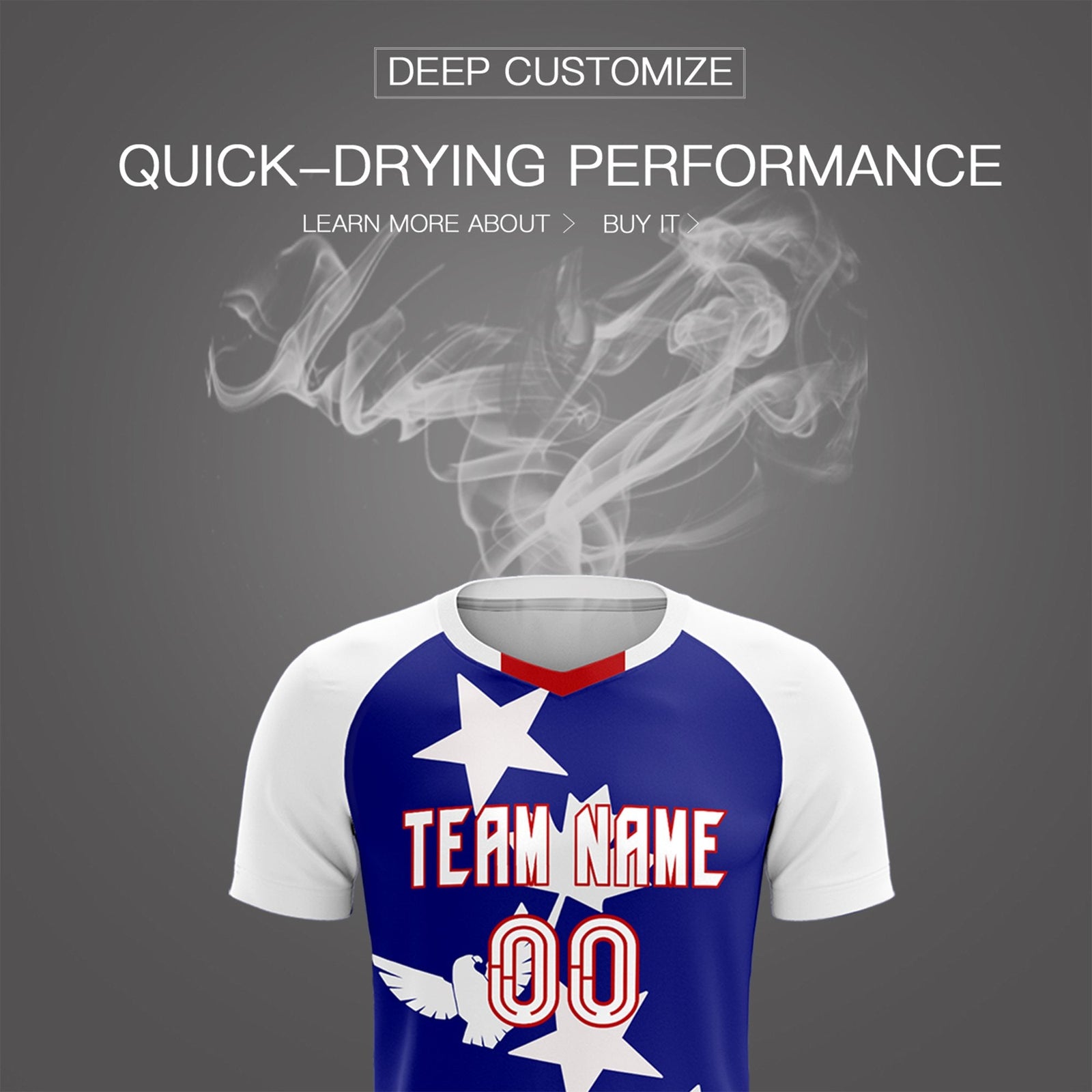 Custom White Royal World Cup Inspired Breathable&Quick-Drying Training Uniform Raglan Sleeve Soccer Sets Jersey